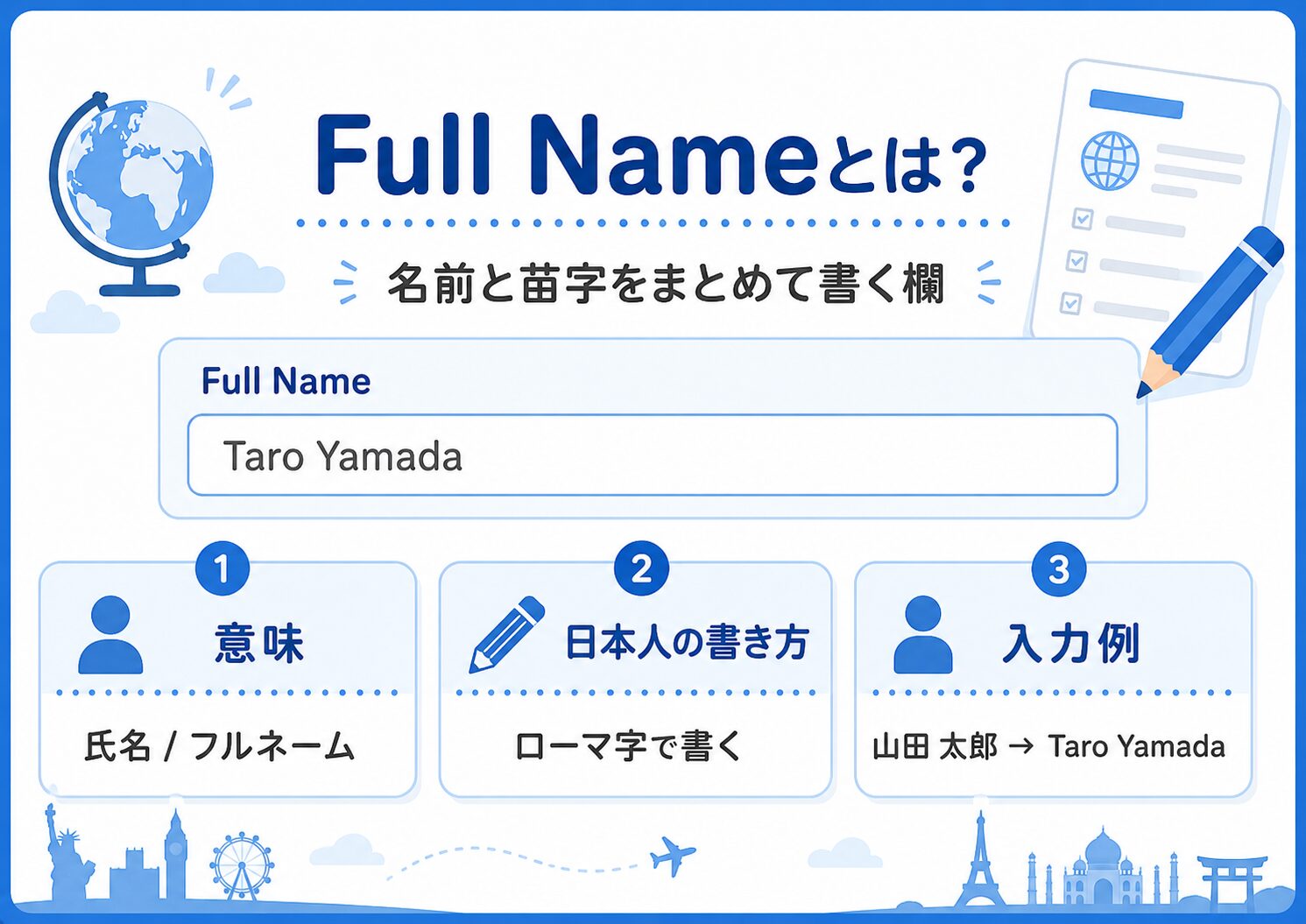 Full Nameとは？日本人はどう書く？海外フォームでの名前の入力例を解説 | ずしブログ
